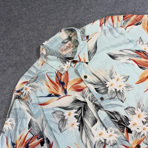 Margaritaville Other - Margaritaville Shirt Mens XL Blue Floral Hawaiian Tropical Short Sleeve